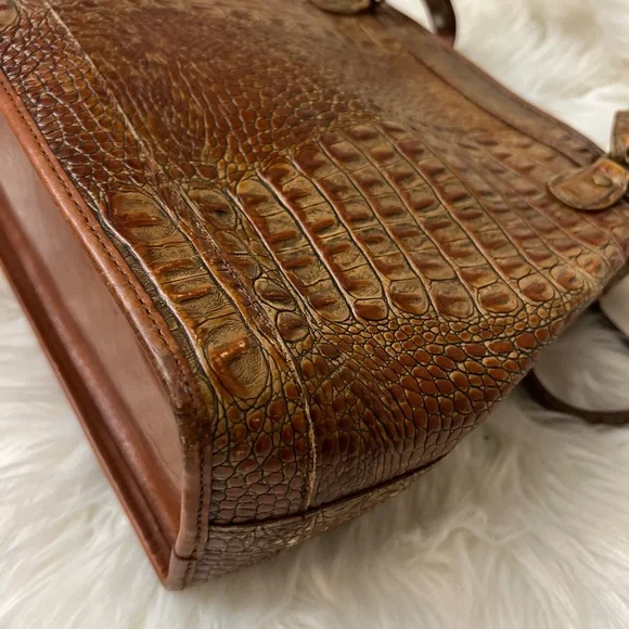 Brahmin Tan Crocodile-Embossed Shoulder Bag - Picture 9 of 15